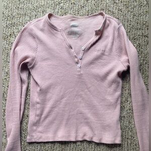 Dickies Light Pink Long Sleeve Crop Top